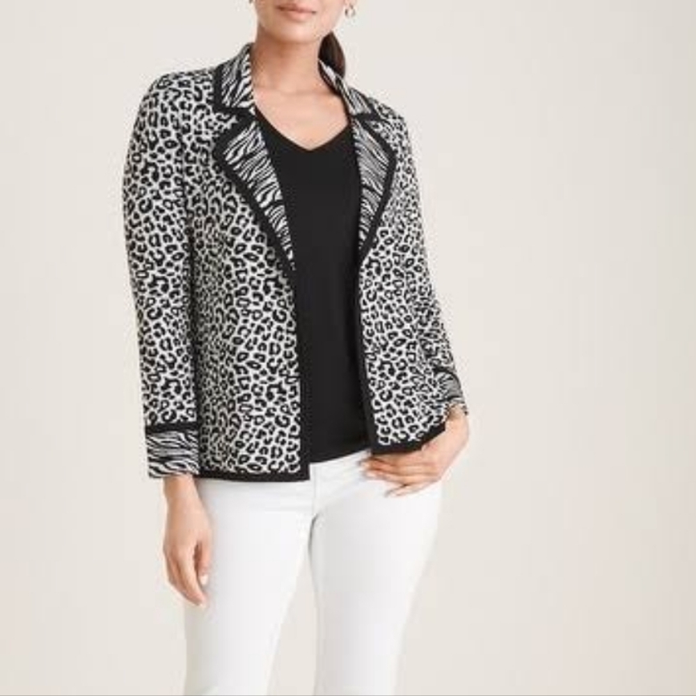 Chicos Leopard And Zebra Print Cardigan Sweater. - image 4